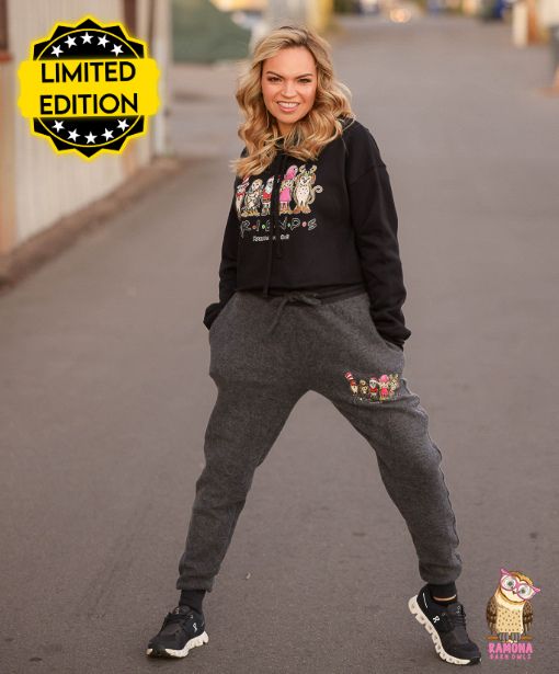 Sueded Fleece Joggers with Friends Logo