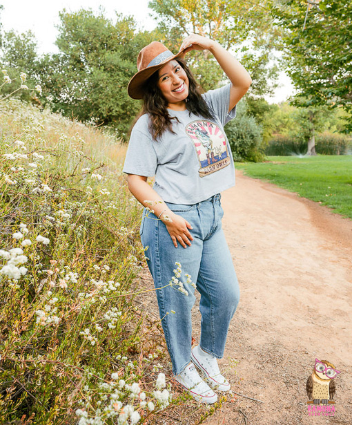 Cropped Tee with Rodeo Design